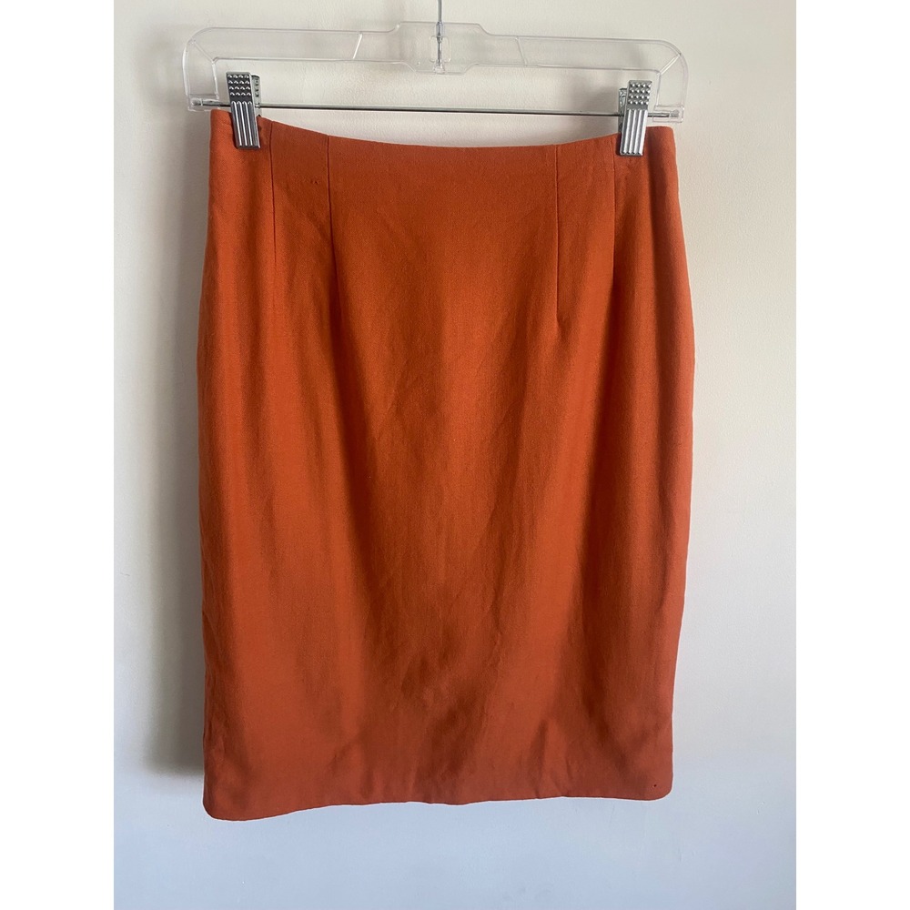 Chadwicks Womens Burnt Orangeâ 100% Wool Pencil Skirt Size 4 Lined 23-2012-5